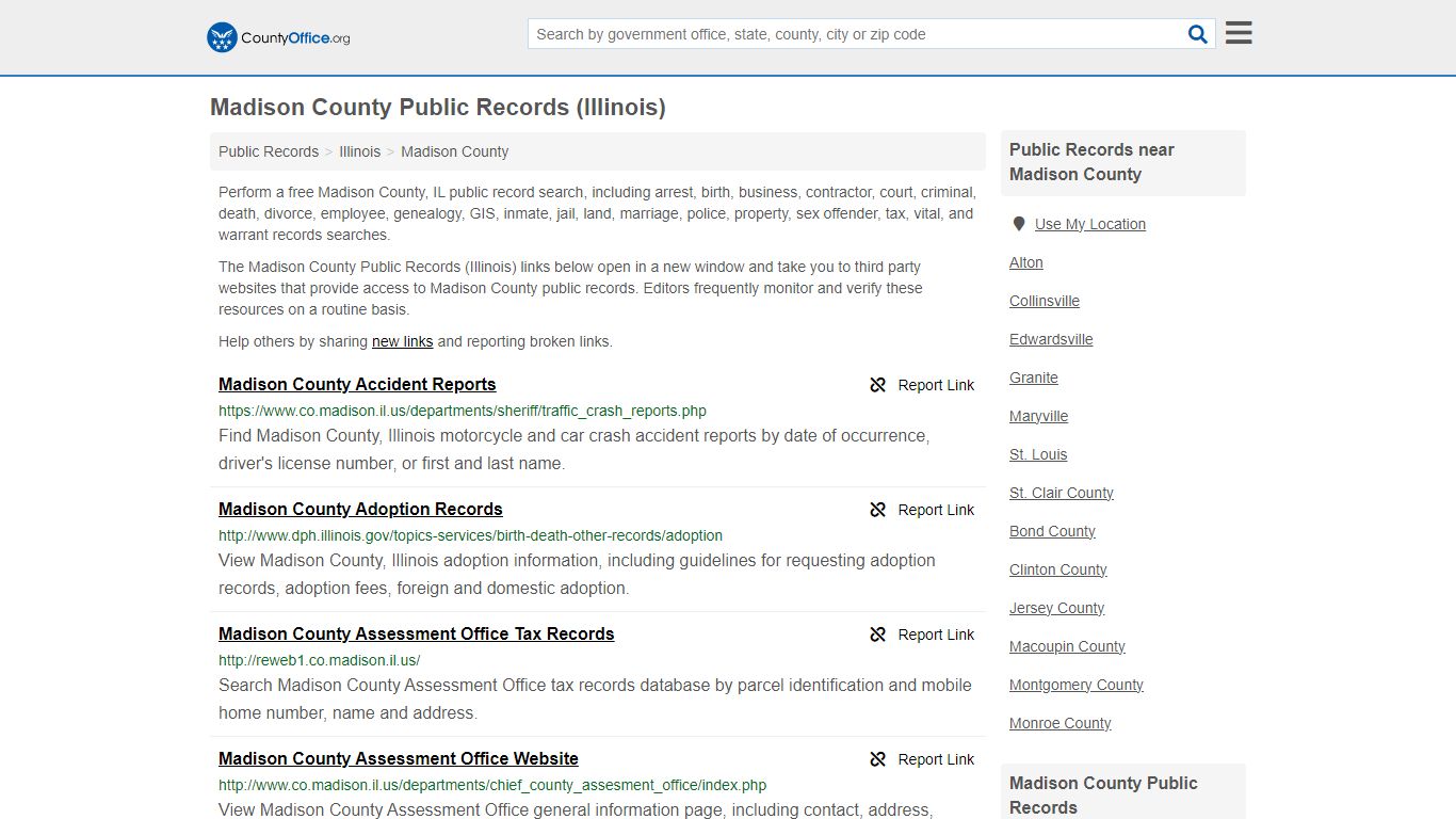 Madison County Public Records (Illinois) - County Office